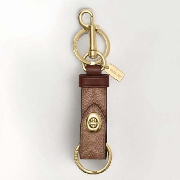 Coach Accessories - NWT COACH Trigger Snap Keychain Bag charm in Brown with Gold Hardware AUTHENTIC